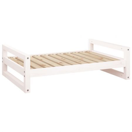 Dog Bed White 95.5x65.5x28 cm Solid Pine Wood