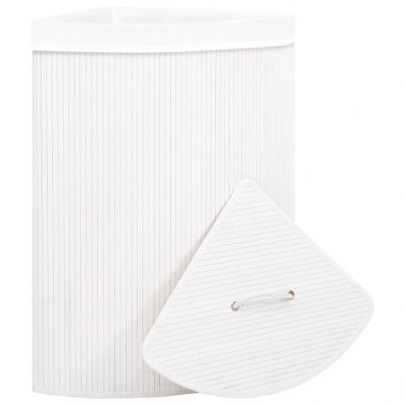 Bamboo Corner Laundry Basket White 60 L