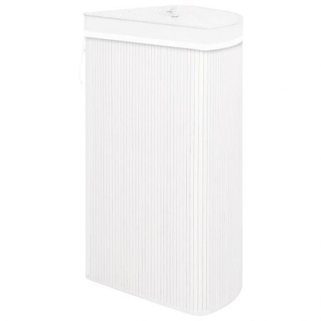 Bamboo Corner Laundry Basket White 60 L