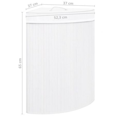 Bamboo Corner Laundry Basket White 60 L