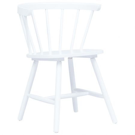 Dining Chairs 4 pcs White Solid Rubber Wood