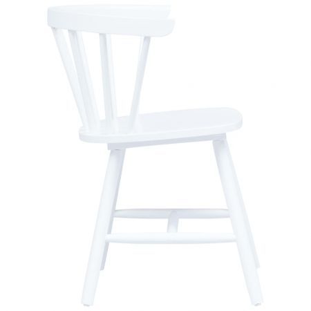 Dining Chairs 4 pcs White Solid Rubber Wood