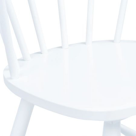 Dining Chairs 4 pcs White Solid Rubber Wood