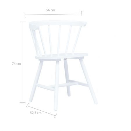 Dining Chairs 4 pcs White Solid Rubber Wood