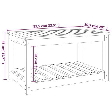 Garden Table Grey 82.5x50.5x45 cm Solid Wood Pine