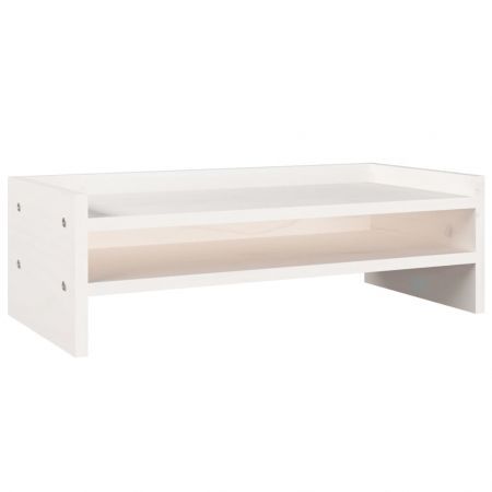 Monitor Stand White 50x24x16 cm Solid Wood Pine