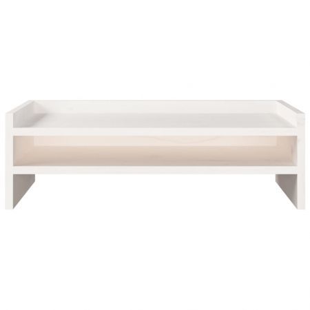 Monitor Stand White 50x24x16 cm Solid Wood Pine