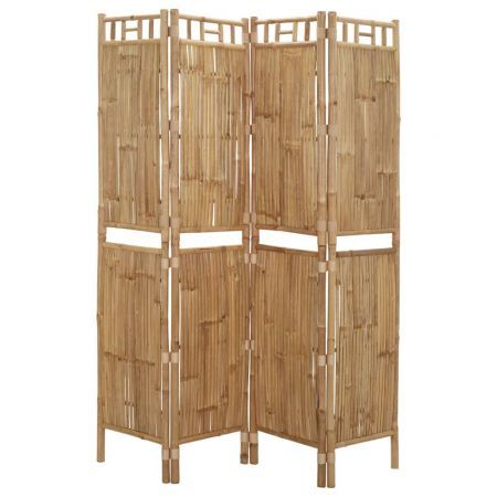 4-Panel Room Divider Bamboo 160x180 cm