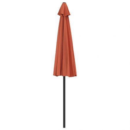 Balcony Parasol with Aluminium Pole Terracotta 270x144x222 cm Half