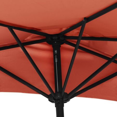 Balcony Parasol with Aluminium Pole Terracotta 270x144x222 cm Half