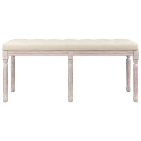 Bench Beige 110x40x49 cm linen