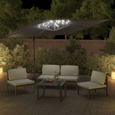 LED Cantilever Umbrella Anthracite 400x300 cm