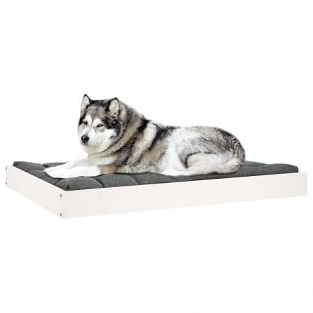 Dog Bed White 101.5x74x9 cm Solid Wood Pine