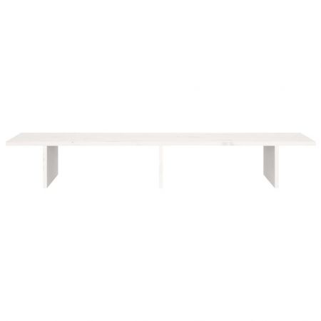 Monitor Stand White 100x27x15 cm Solid Wood Pine