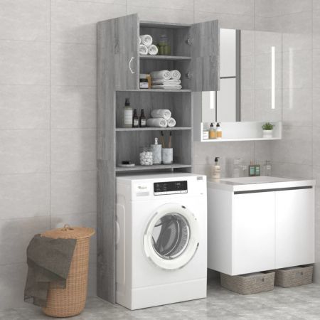 Washing Machine Cabinet Grey Sonoma 64x25.5x190 cm