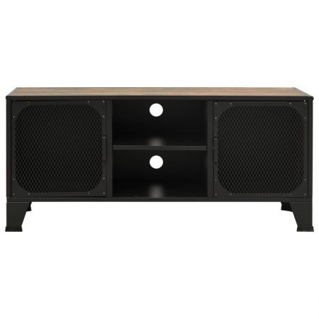 TV Cabinet Rustic Brown 105x36x47 cm Metal and MDF