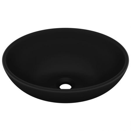 Luxury Basin Oval-shaped Matt Black 40x33 cm Ceramic