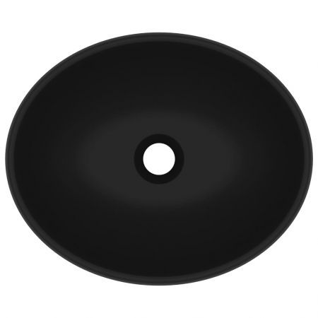 Luxury Basin Oval-shaped Matt Black 40x33 cm Ceramic