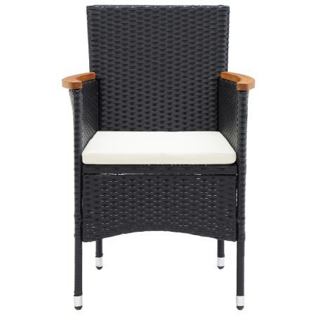 Garden Dining Chairs 4 pcs Poly Rattan Black