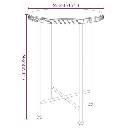 Dining Table Ø55 cm Tempered Glass and Steel