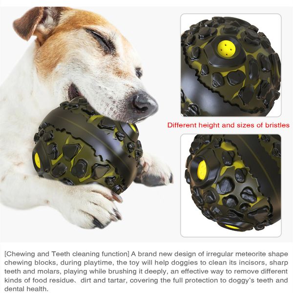 Dog Toy Ball for Aggressive Chewers Make Funny Giggle When Wiggle Interactive Pet Toy Boredom for Dog(Black-Yellow)