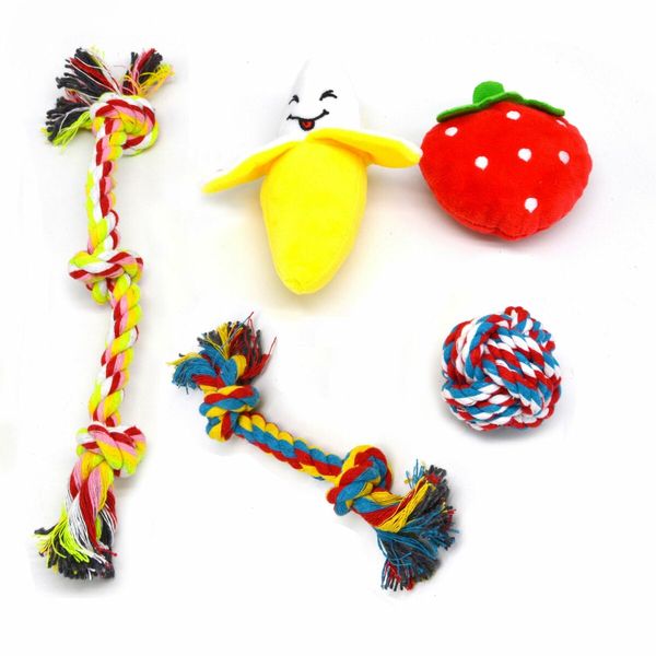 18 PCS Puppy Chew Toys for Fun and Teeth Cleaning Dog Squeak Toys Treat Dispenser Ball Tug of War Toys Puppy Teething Toys