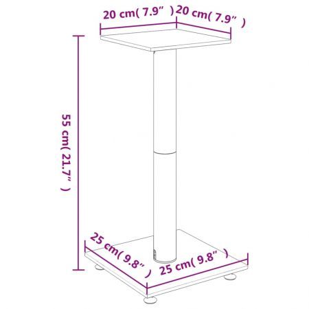 Speaker Stands 2 pcs Silver Tempered Glass 1 Pillar Design