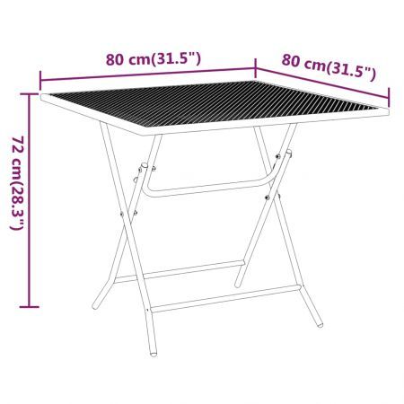 Garden Table 80x80x72 cm Expanded Metal Mesh Anthracite