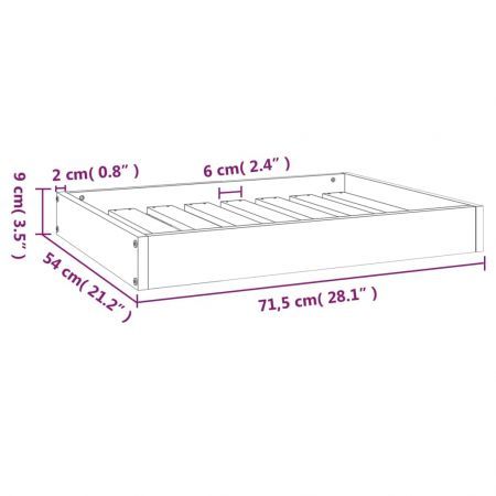 Dog Bed White 71.5x54x9 cm Solid Wood Pine