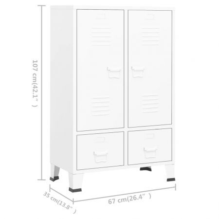 Industrial Wardrobe White 67x35x107 cm Steel