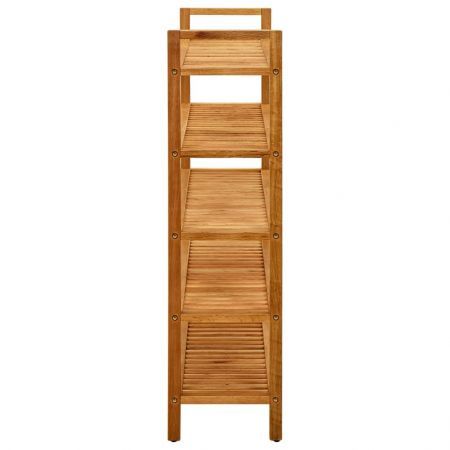 Shoe Rack with 5 Shelves 100x27x100 cm Solid Oak Wood