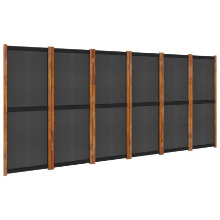 6-Panel Room Divider Black 420x180 cm