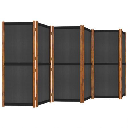 6-Panel Room Divider Black 420x180 cm