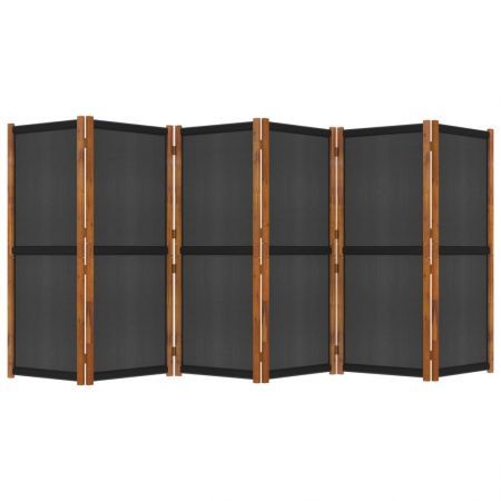 6-Panel Room Divider Black 420x180 cm