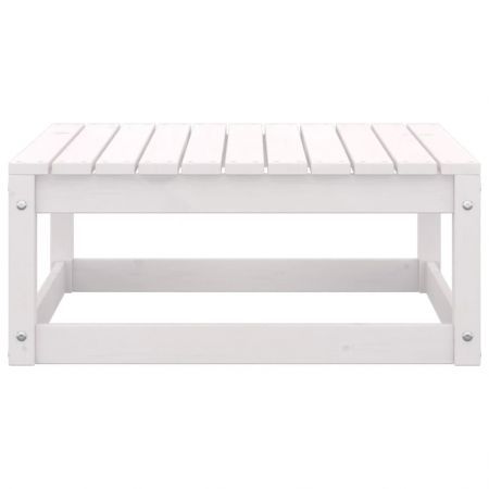 Garden Footstool 70x70x30 cm White Solid Pinewood