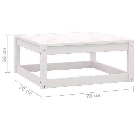 Garden Footstool 70x70x30 cm White Solid Pinewood