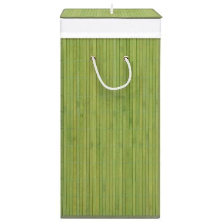 Bamboo Laundry Basket with Single Section Green