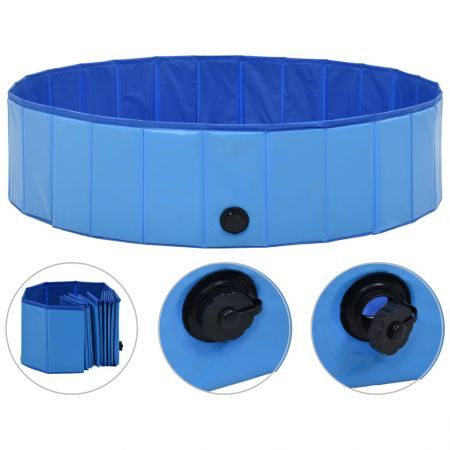 Foldable Dog Swimming Pool Blue 120x30 cm PVC