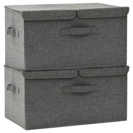 Storage Boxes 2 pcs Fabric 50x30x25 cm Anthracite