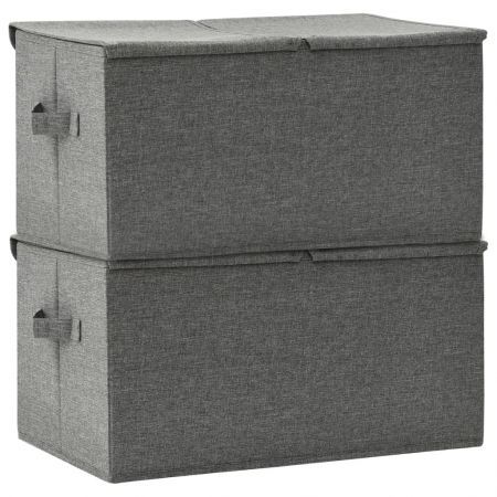 Storage Boxes 2 pcs Fabric 50x30x25 cm Anthracite