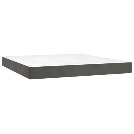 Pocket Spring Bed Mattress Dark Grey 152x203x20 cm Queen Velvet