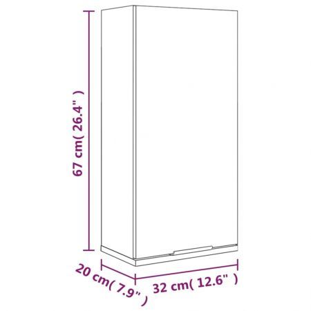 Wall-mounted Bathroom Cabinet White 32x20x67 cm