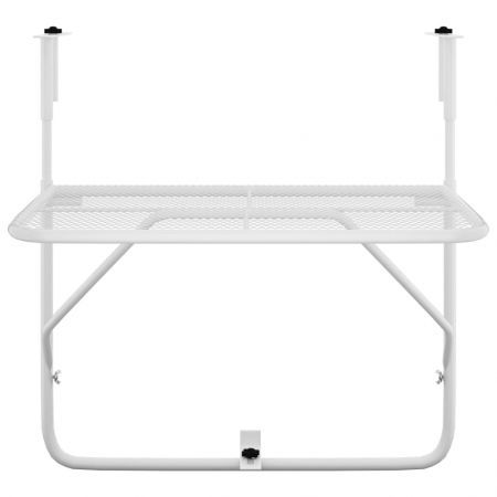 Balcony Table White 60x40 cm Steel