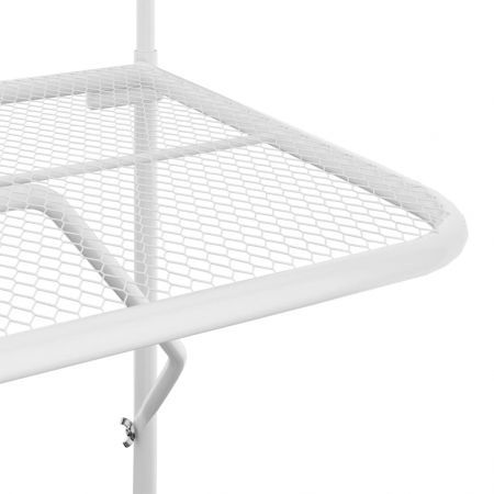 Balcony Table White 60x40 cm Steel