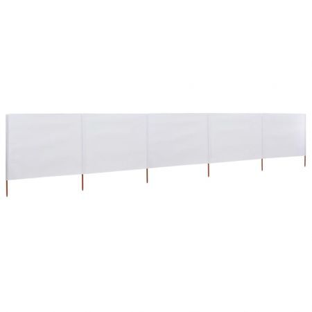 5-panel Wind Screen Fabric 600x120 cm Sand White