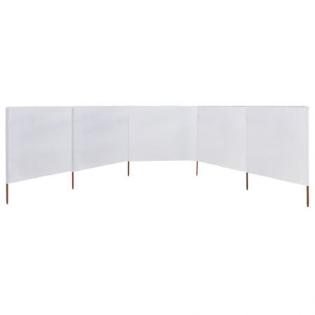 5-panel Wind Screen Fabric 600x120 cm Sand White