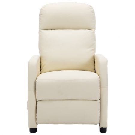 Massage Chair Cream White Faux Leather