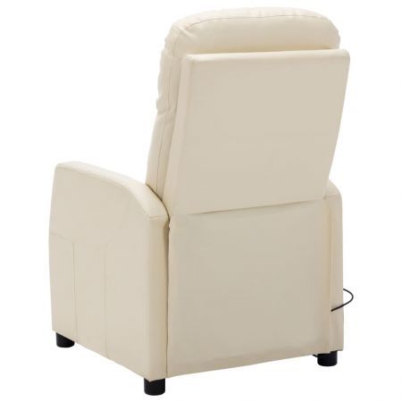 Massage Chair Cream White Faux Leather