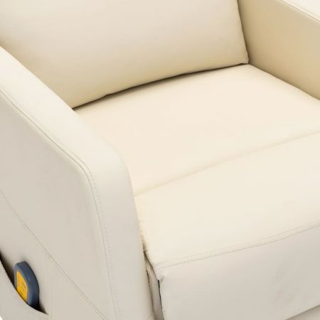 Massage Chair Cream White Faux Leather