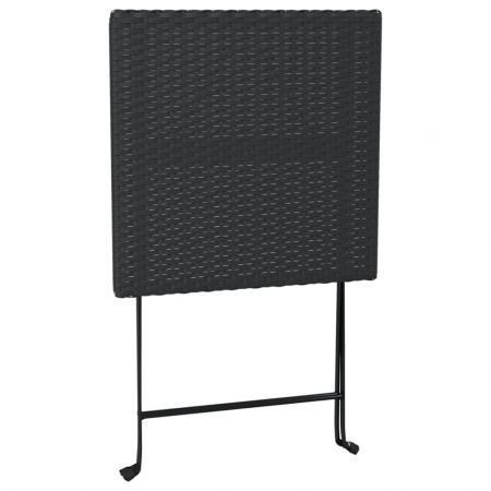 Folding Bistro Table Black 55x54x71 cm Poly Rattan